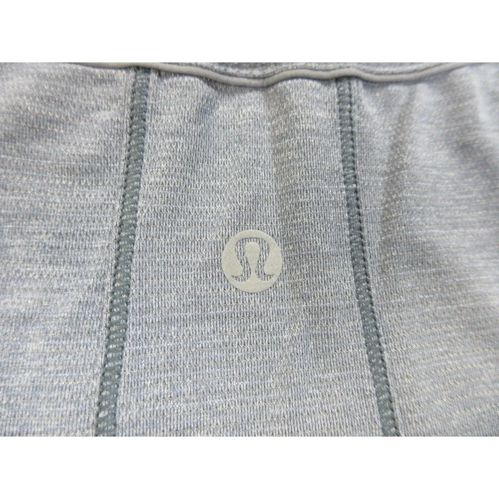 Lululemon Tank Top Womens Medium Gray High Neck Cropped Athletic Gym Relaxed
